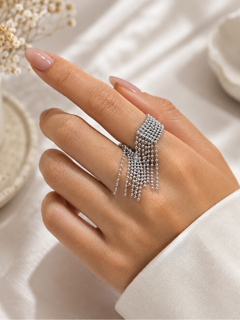 Cascade Fringe Statement Ring - Picture 2 of 3